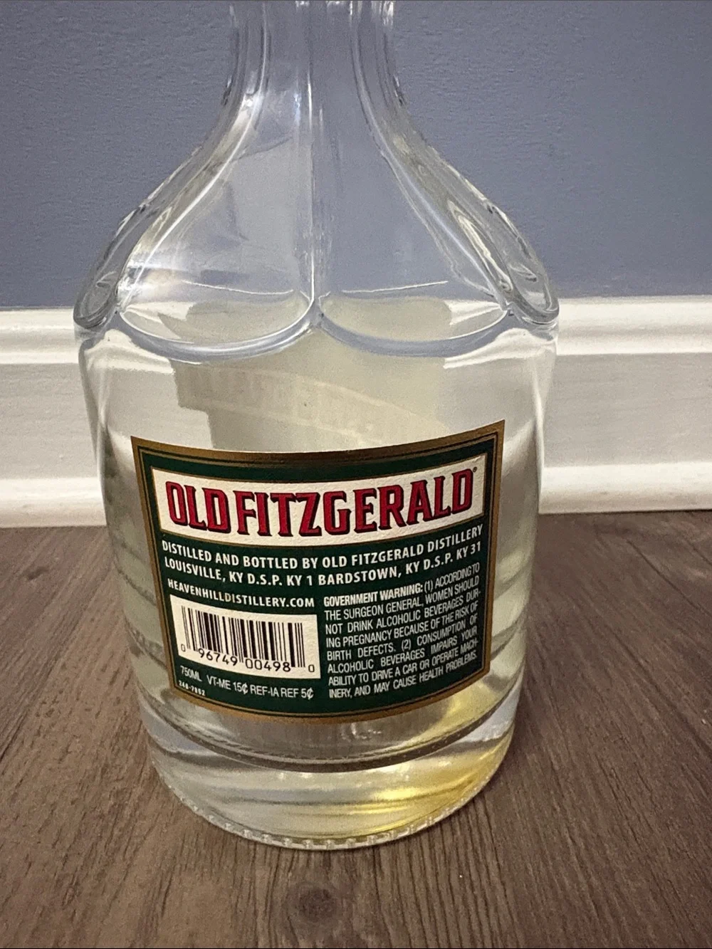 Empty Old Fitzgerald 8 year Bourbon Whiskey Bottle Spring 2021